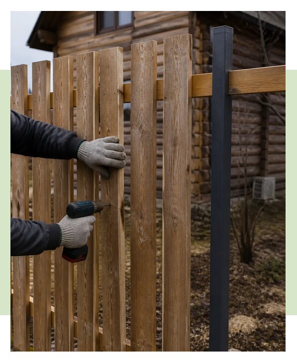 Деревянный забор для дачи под ключ с установкой в Большой Камне